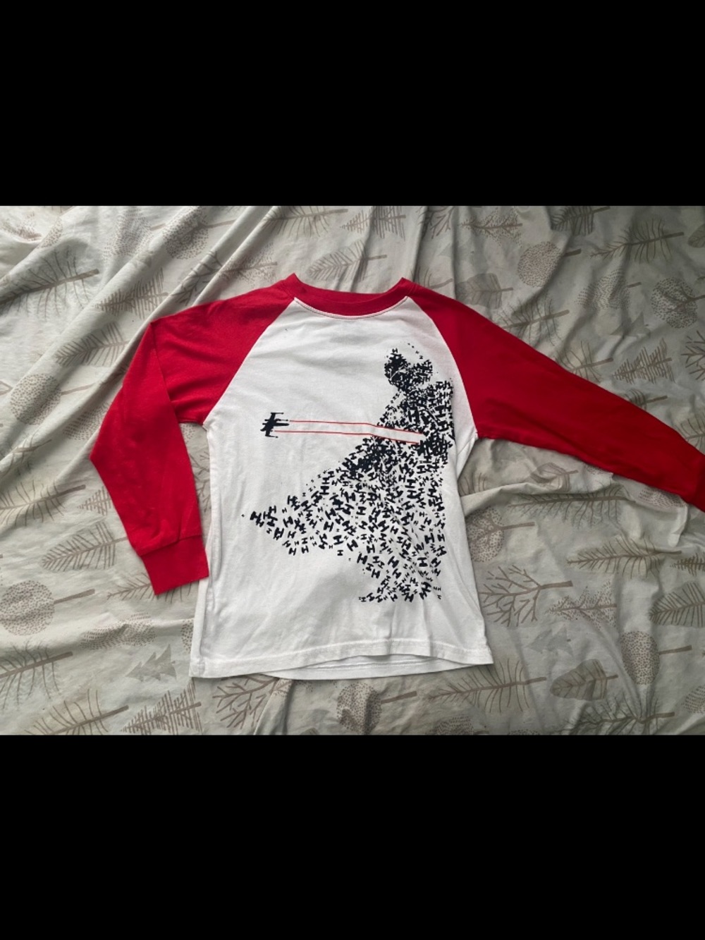 Star Wars Red & White Kids Raglan Long Sleeve Tee with Stormtrooper Graphic